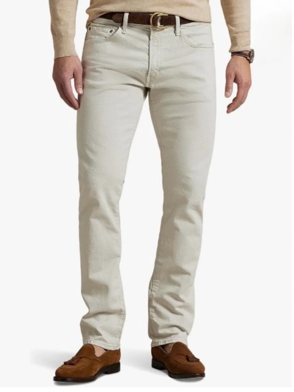 Polo by Ralph Lauren Slim Straight Jeans in Light Beige Size 33X30